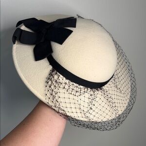 Vintage Rare Sonni Lancaster Wool Cocktail Hat. Birdcage Veil, Glam, MCM, Retro.